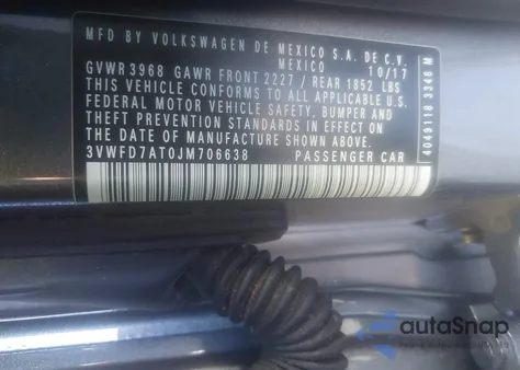 2018 Volkswagen Beetle 2.0T Coast/2.0T S from USA, damaged, VIN 3VWFD7AT0JM706638